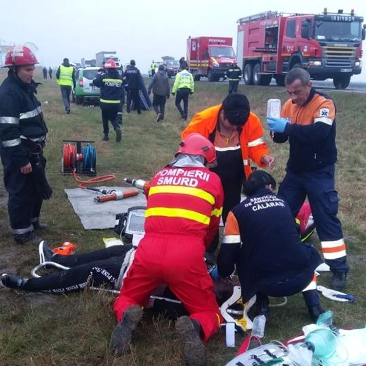 Accidentul s-a petrecut pe DN21 FOTO ISU Călăraşi