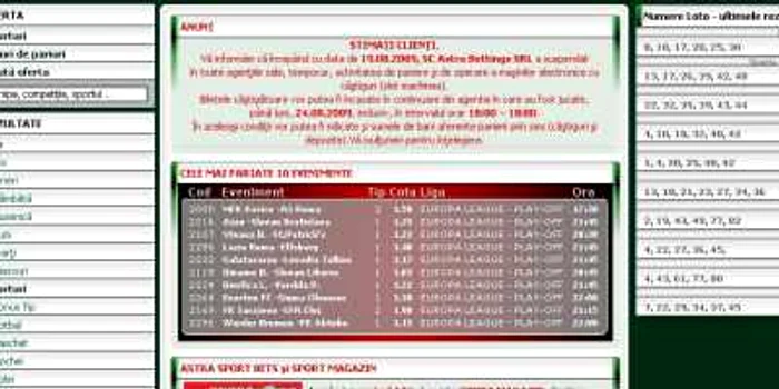 Nu mai puteţi paria la Astra Sport Bets!