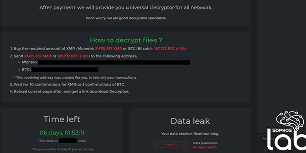 Retea criptata cu ransomware FOTO SophosLabs