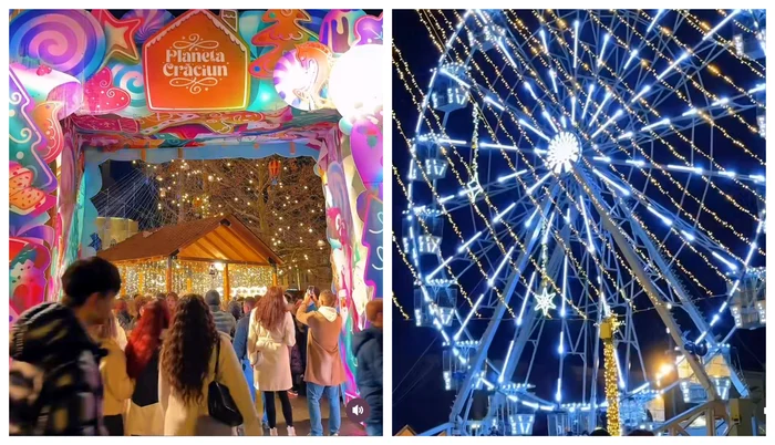 Târgul de Crăciun din Cluj Napoca a dat startul distracției / FOTO: Colaj captură video Instagram