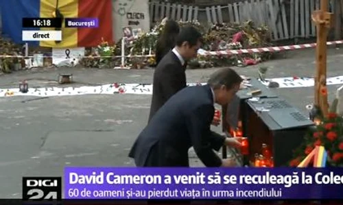 David Cameron s a oprit la clubul Colectiv, unde a depus lumânări în memoria victimelor jpeg