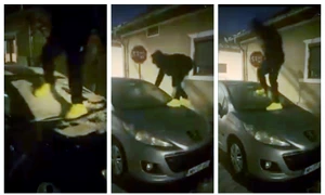 Masina vandalizată pentru o provocare pe tiktok