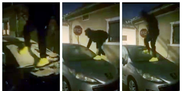 Masina vandalizată pentru o provocare pe tiktok