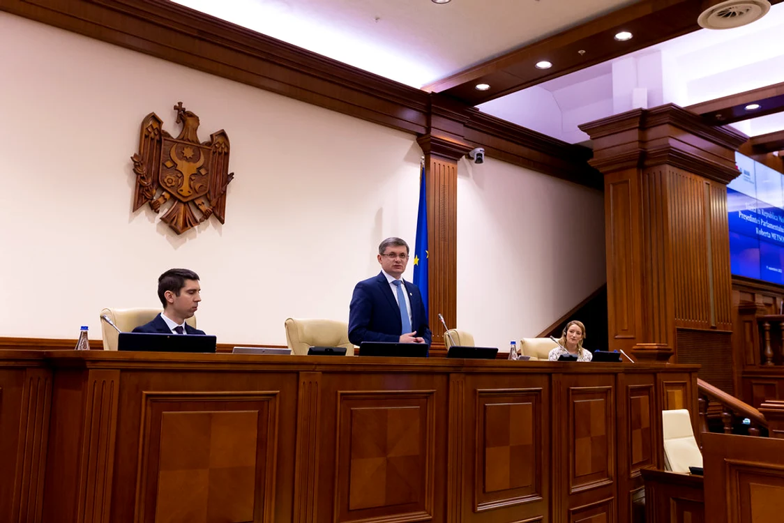 Roberta Metsola a ținut un discurs în Parlamentul de la Chișinău. FOTO multimedia.parlament.md