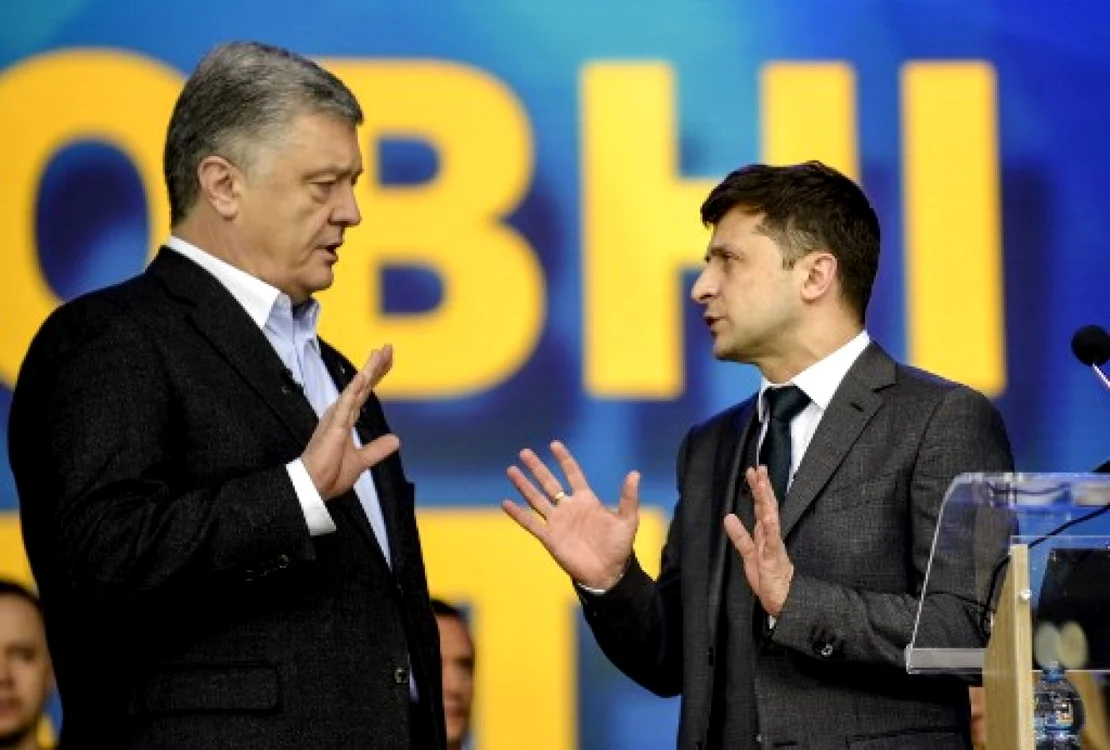 Dezbatere Petro Porosenko si Volodimir Zelenski FOTO AFP