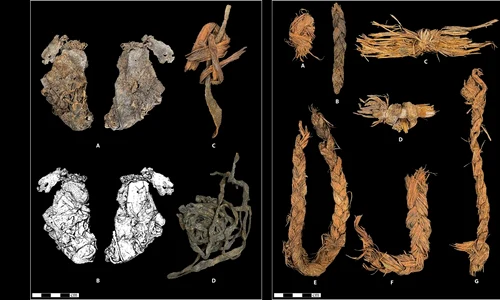 Pielea cusută și șnururile împletite au fost descoperite inițial în 1958 (© Rosencrance et al, Science Advances (2026) CC-BY-NC)