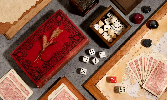 top view beautiful rpg still life items jpg