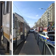 Mașină intrată în refugiul STB FOTO Facebook / Infotrafic București
