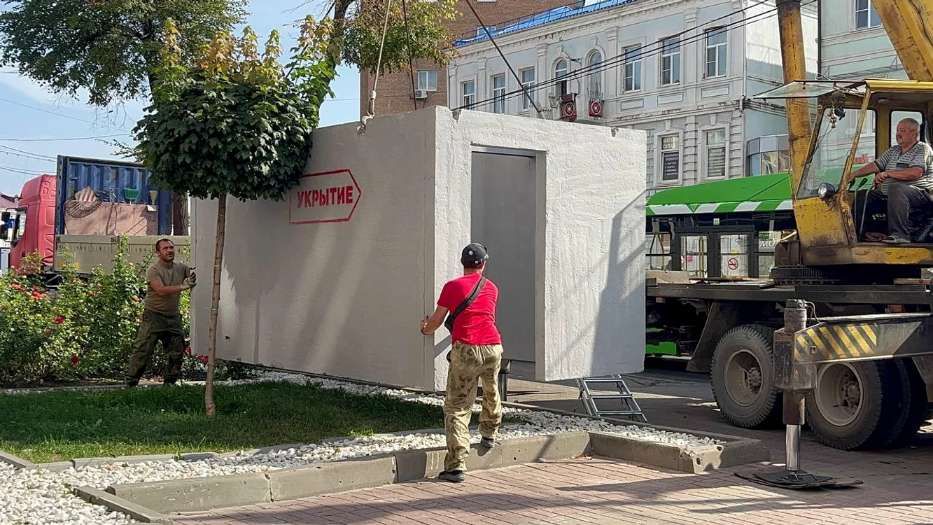 Adăpost antiaerian în Kursk/ FOTO:X