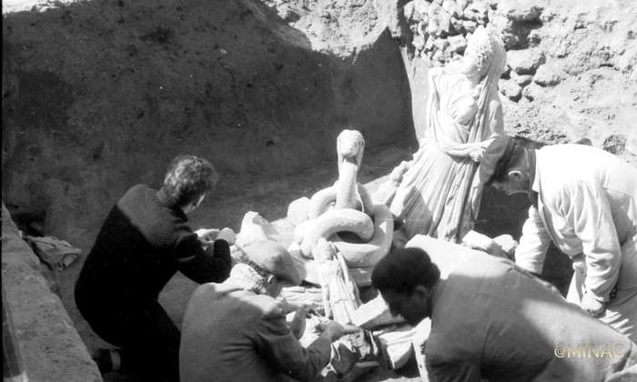 Descoperirea tezaurului de Sculpturi de la Tomis (foto: Muzeul de Istorie Națională și Arheologie Constanța)