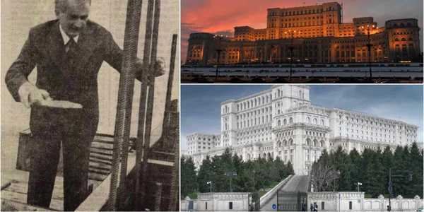 Ceaușescu și Casa poporului  Foto Scânteie , Wikipedia, Palatul Parlamentului jpg