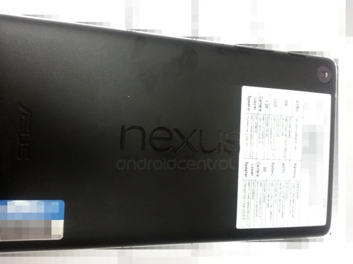 Spatele tabletei Nexus 7 va fi modificat şi va avea şi o cameră foto FOTO Android Central