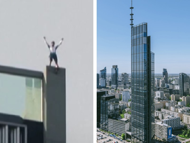 Un cățărător francez, arestat în timp ce escalada cel mai înalt zgârie-nori din UE, în Polonia. „Aş fi primul care trece peste el”