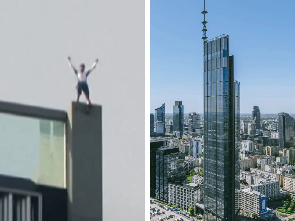 Un cățărător francez, arestat în timp ce escalada cel mai înalt zgârie-nori din UE, în Polonia. „Aş fi primul care trece peste el”