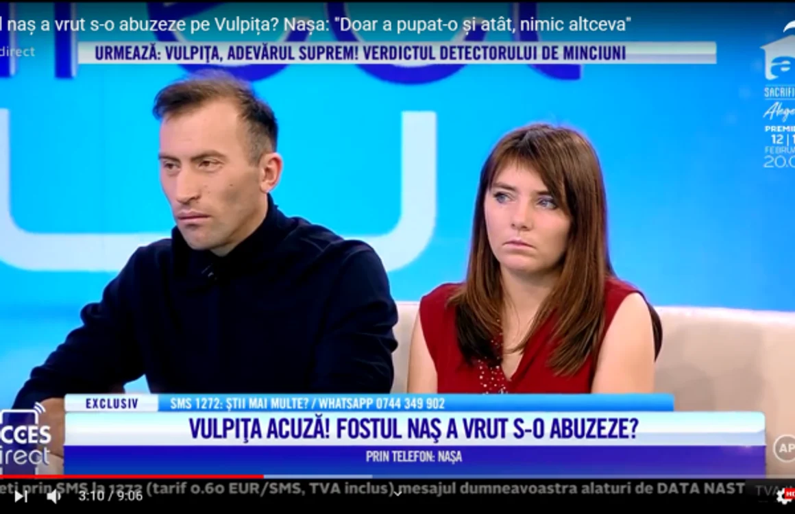 Soţii Stegaru în timpul emisiunii Acces Direct FOTO Captură Antena 1