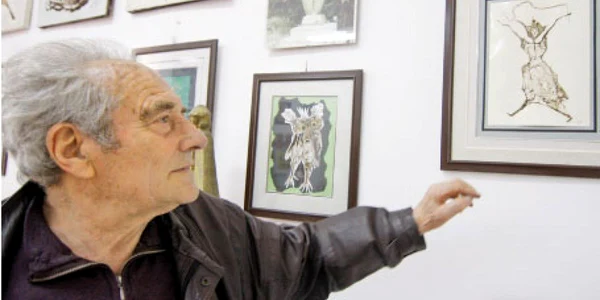 Emil Mureşan (80 de ani) şi  impresionanta sa colecţie de tablouri  