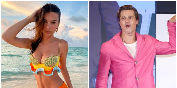 Brad Pitt și fotomodelul Emily Ratajkowskia FOTO Instagram / EPA-EFE
