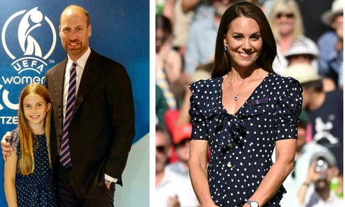 Kate Middleton și Charlotte în buline colaj jpg