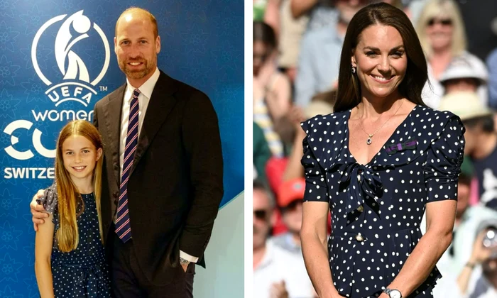 Kate Middleton și Charlotte în buline colaj jpg