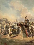 „Târgul săptămânal (Wochenmarkt)”, de Carol Popp de Szathmári (© Muzeul Municipiului București)