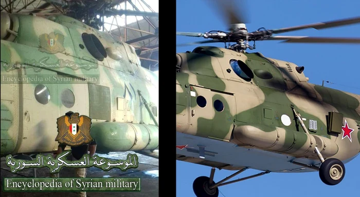 Elicopter rus Mil Mi-8 zburand in Siria FOTO Twitter @Syr_Mil_Wik