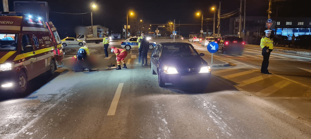 Bărbat lovit pe trecerea pentru pietoni, în Slatina