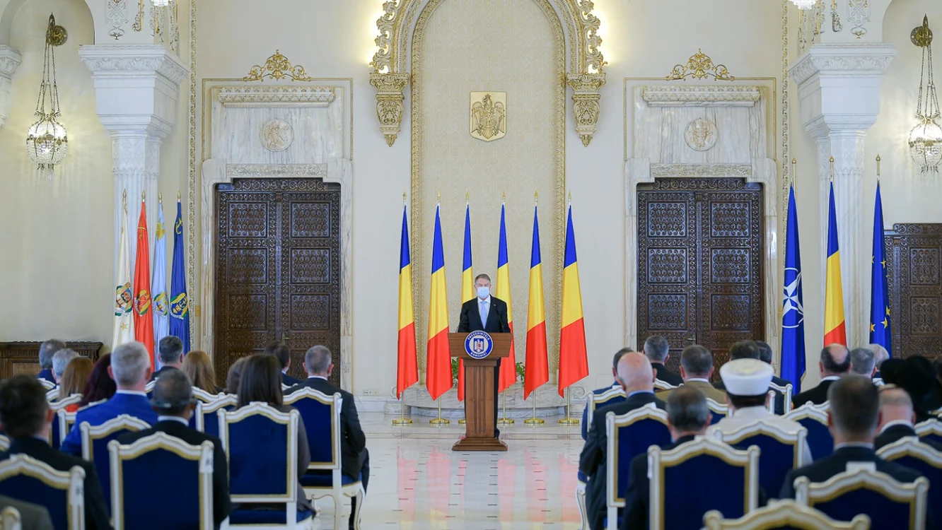 Klaus Iohannis la ceremonia organizată cu prilejul Zilei Naţionale FOTO Predidency.ro