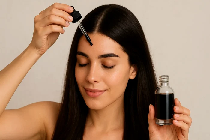 Păr lung, des și strălucitor.