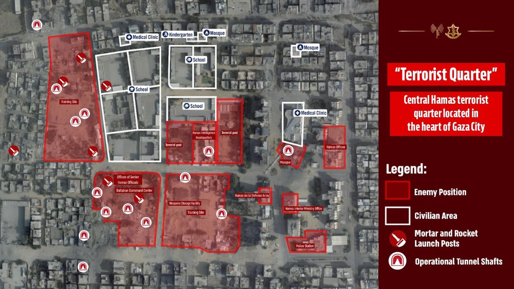 Armata Israelului a făcut publică harta „cartierului terorist” al Hamas 