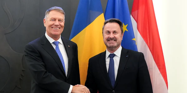 Klaus Iohannis, alături de premierul Luxemburgului FOTO: Presidency