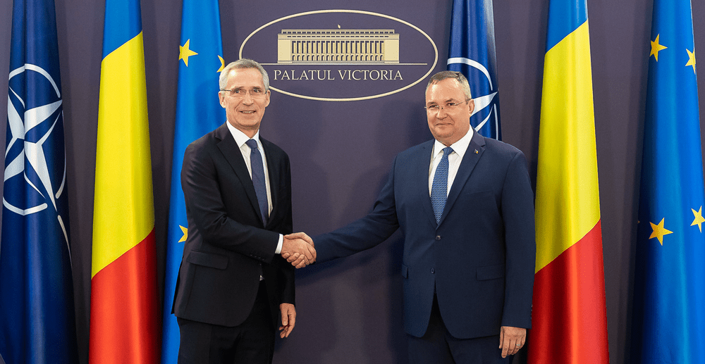 Șeful NATO a fost primit, la Palatul Victoria, de premierul Ciucă. Discuții în marja ministerialei NATO