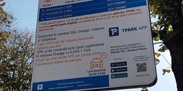 Parcări plătite prin SMS în Constanţa FOTO Călin Gavrilaş