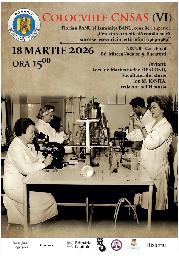 „Cercetarea medicală românească: succese, eșecuri, incertitudini (1969–1989)”, o nouă conferință din seria „Colocviile CNSAS”