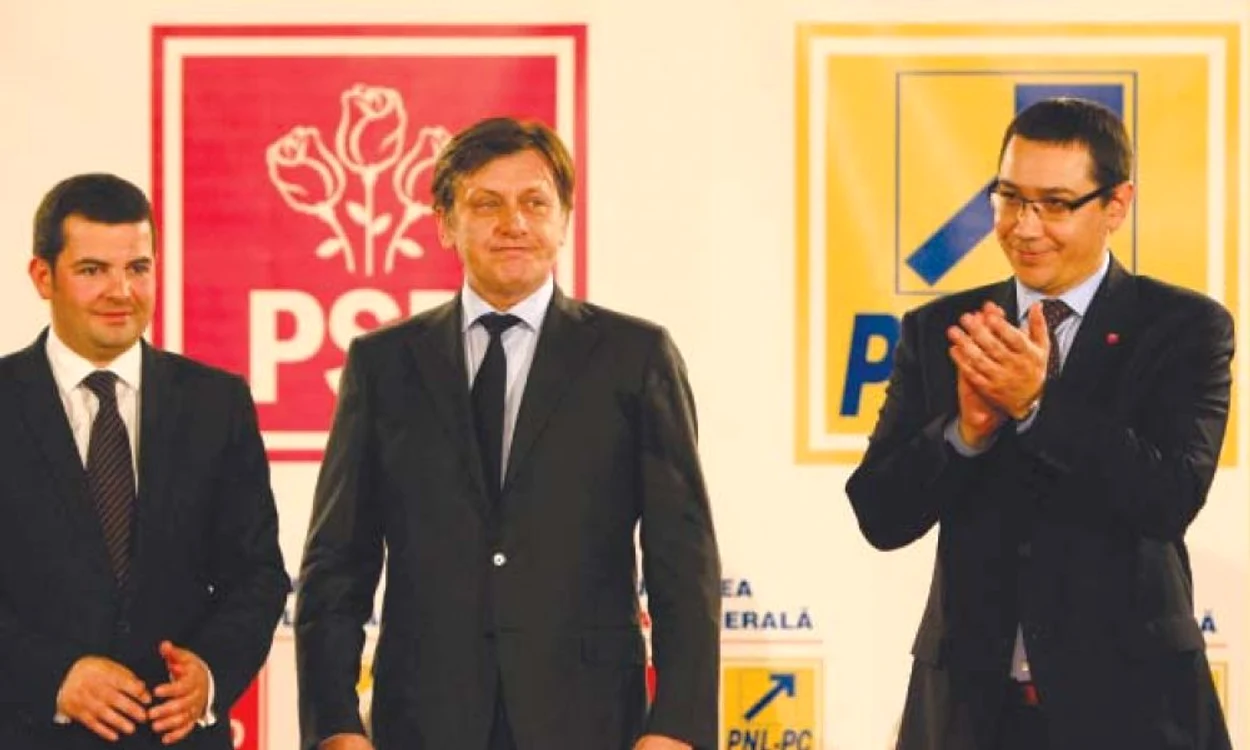 Preşedintele PC, Daniel constantin, preşedintele PNL, Crin Antonescu şi preşedintele PSD, Victor Ponta FOTO Arhiva Adevărul