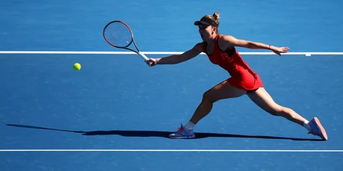 Simona Halep în meciul din semifinale contra nemţooaicei Angelique Kerber în timpul turneului Australian Open 2018 pe Melbourne Park în Melbourne Australia FOTO Guliver / Getty Images / Jack Thomas