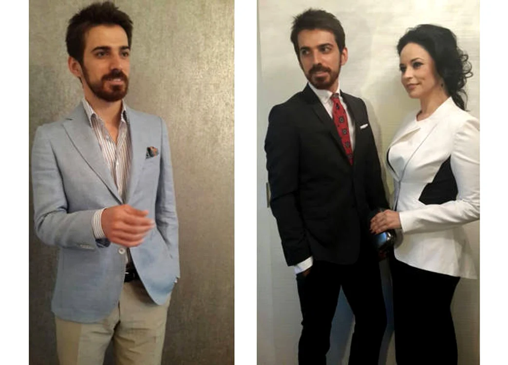 Tuncay Ozturk şi Andreea Marin au pozat împreună înainte de botezul nepoatei lui Adrian Sârbu. (Foto: ADPM)