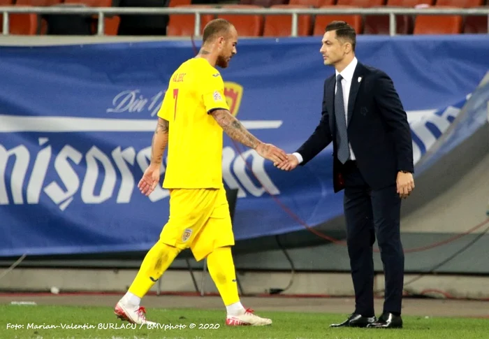 Mirel Rădoi s-a declarat mulțumit de angajamentul și evoluția lui Denis AlibecFoto: Marian Burlacu