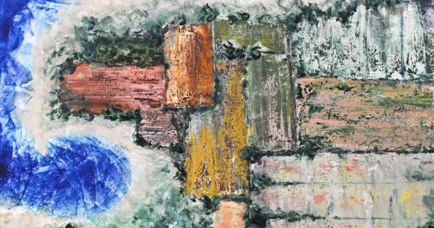 Pictură de Lucian Muntean din cadrul seriei "Hărţi imaginare"