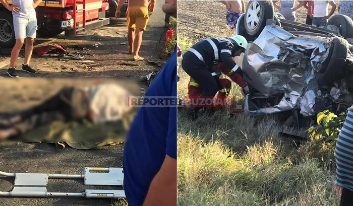 Accidentul a produs trei victime și tot atâtea persoane rănite Foto: reporterbuzoian.ro