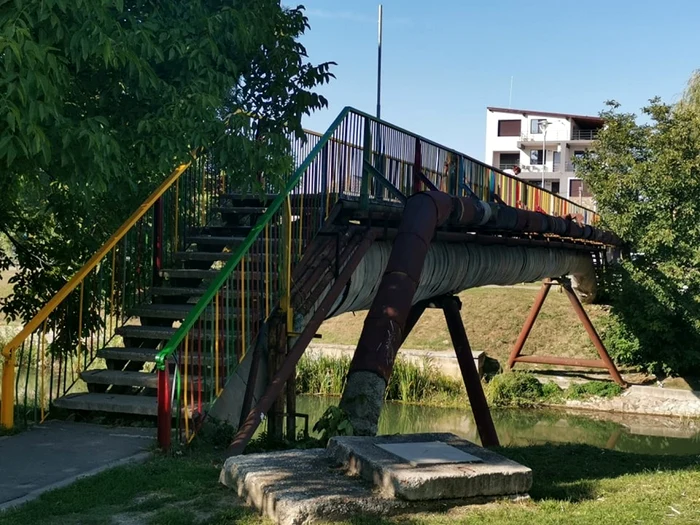 Pasarela de la Uzina de Apă din Timişoara a fost colorată FOTO Ş.Both