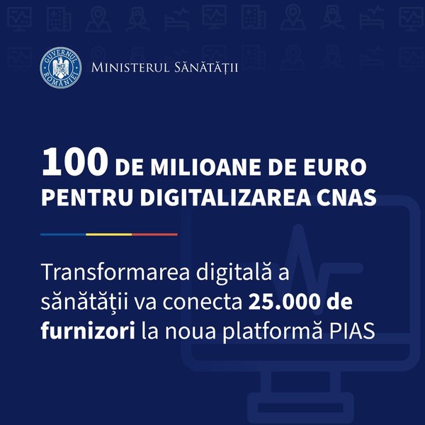 CNAS primește 100 de milioane de euro pentru digitalizarea sistemului