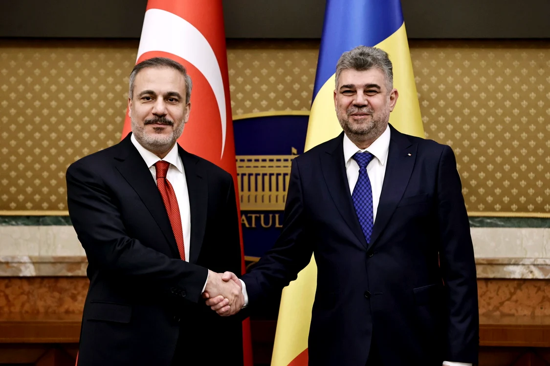 Premierul Ciolacu și ministrul Hakan Fidan FOTO Guvernul României