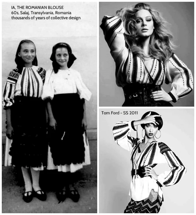 Cântăreața Adele și ia românească a lui Tom Ford Sursă La blouse roumaine 