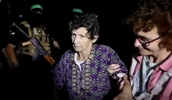 Yocheved Lifschitz este una dintre cele două femei eliberate de Hamas ieri / Foto: Captură video BBC