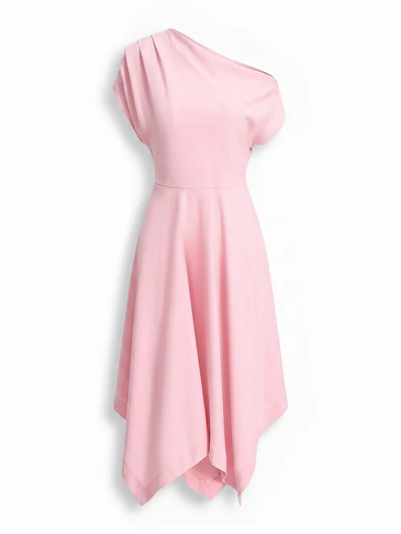 Rochie midi cu bază asimetrică, MOHITO
