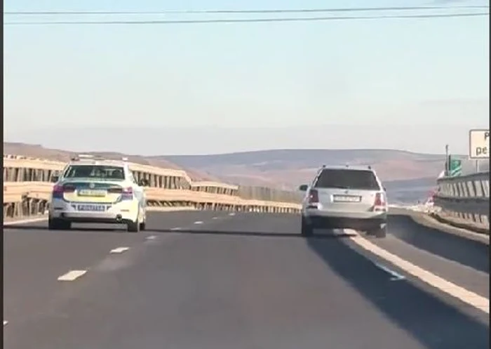 Șoferul urmărit de autospeciala Poliției FOTO captură video TikTok