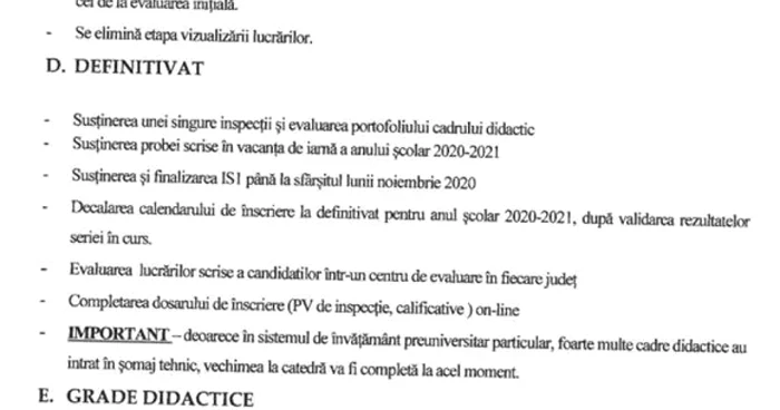 Document de reluare a cursurilor şcolare în Bucureşti Sursa hotnews.ro