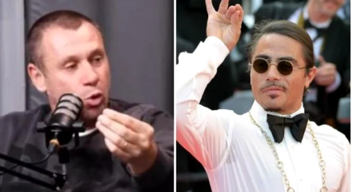 Cassano, stânga, și celebrul Salt Bae   FOTO Captură video