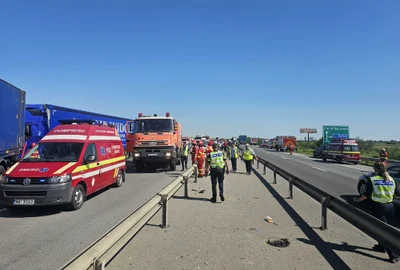 Accident pe A1 FOTO: ISU Dâmbovița