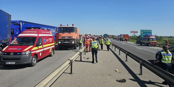 Accident pe A1 FOTO: ISU Dâmbovița